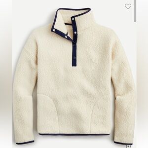 J Crew Polartec® sherpa fleece half-snap pullover in large